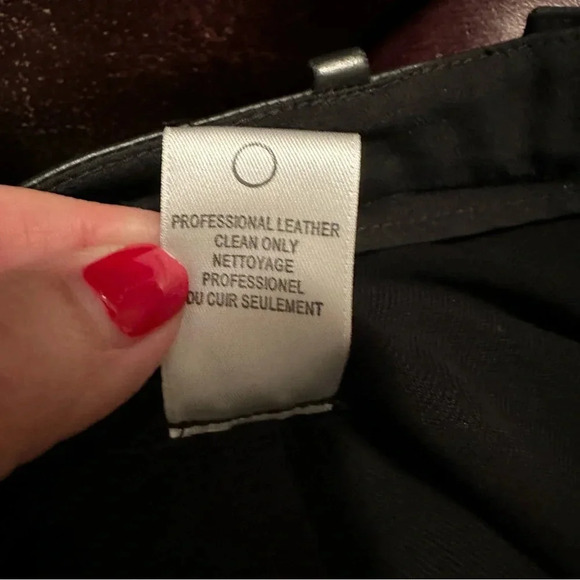 Halston Heritage Lambs Leather-Trim Pants - Picture 6 of 7